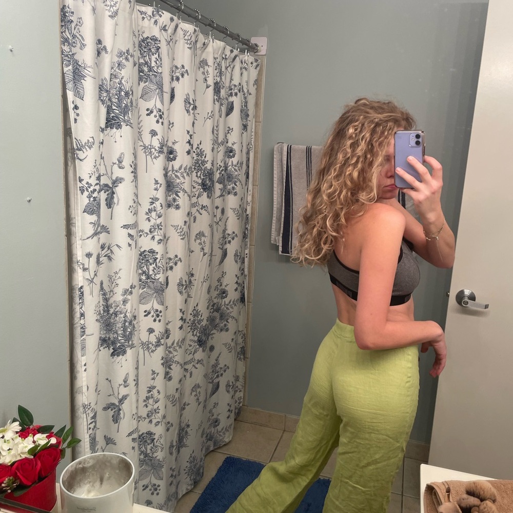 Green Linen Fabric - Made in Italy